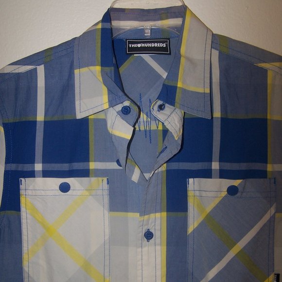THE HUNDREDS PLAID CASUAL DRESS SHIRT S3556 - Picture 4 of 13